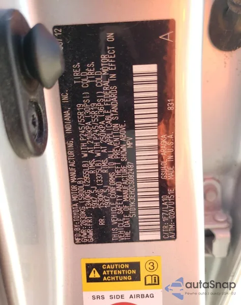 2012 Toyota Highlander Limited from USA, damaged, VIN 5TDYK3EH2CS082487